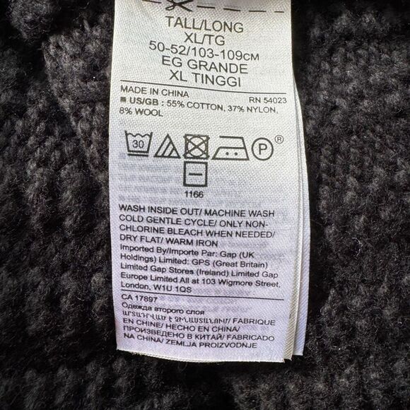 Banana Republic black chunky knit turtleneck sweater dress NWT large tall - Picture 6 of 6